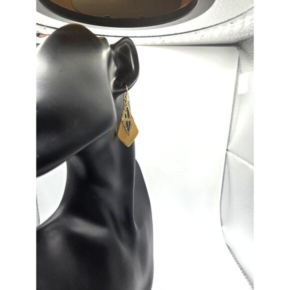 Laurel Burch signed pair of pelicans drop goldton hook earrings - Picture 2 of 7